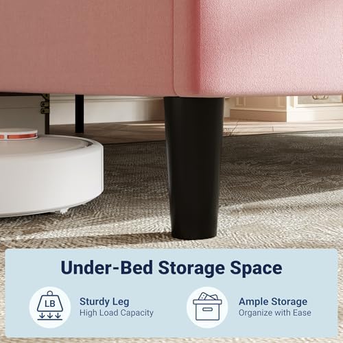 Allewie Queen Platform Bed Frame with Velvet Upholstered Headboard - Image 5