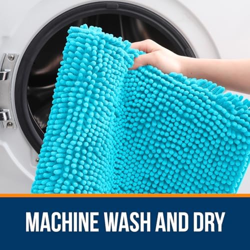 OLANLY Bathroom Runner Rugs 40x24, Extra Soft Absorbent Chenille Bath Rugs - Image 5