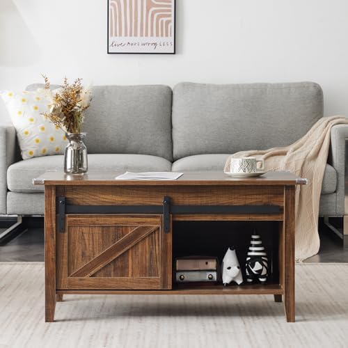 VINGLI Farmhouse Lift Top Coffee Table,36" Living Room Table,Espresso - Image 7
