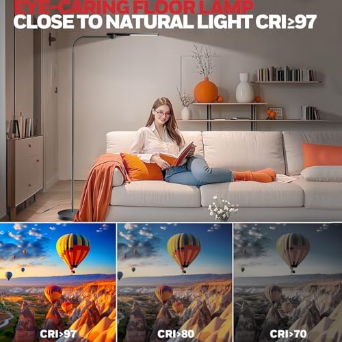 Honeywell LED Floor Lamp Dimmable Gooseneck Reading Living Room Bedroom 77" - Image 5