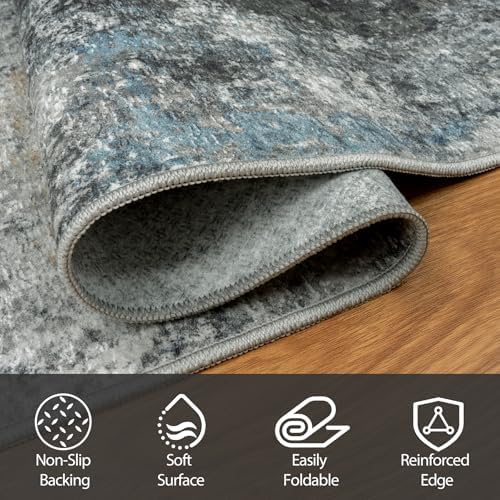 6x9 Area Rugs for Living Room Washable Bedroom Dining Room Black Gold - Image 4