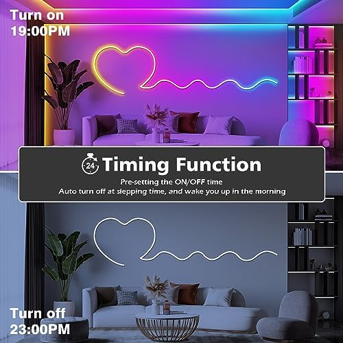 AILBTON 200Ft Neon Rope Lights,Flexible Led Rope Lights Control with App/Remote,Multiple Modes Music Sync Gaming RGB Led Neon Lights for Bedroom Outdoor - Image 7