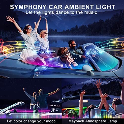 Acrylic Interior Car LED Strip Light with Wireless APP, RGB 14 in 1 with 175 inches 593 LEDs Fiber Optic Ambient Lighting Kits, 16 Million Colors Sound Active Function Car Neon Lights - Image 7