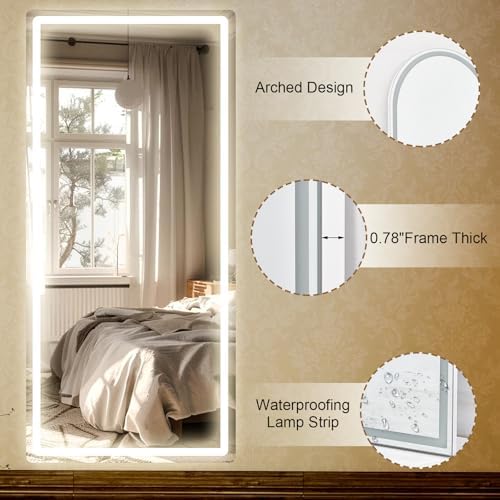 GLSLAND 34x76 inch Full Length Mirror with Lights, LED Full Body Mirrors - Image 6