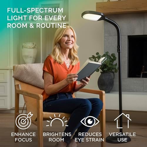 Verilux SmartLight Full Spectrum LED Floor Lamp with Adjustable Brightness - Image 2