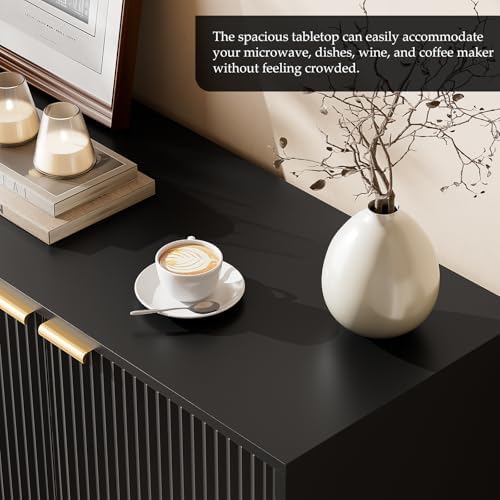 63" Fluted Sideboard Buffet with 4 Doors - Image 5