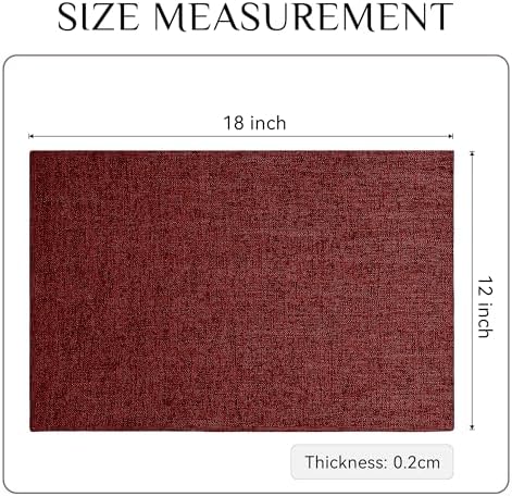 Softalker Faux Linen Cloth Placemats Set of 4-12 x 18 Inch, Red - Image 6