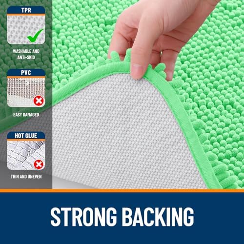 OLANLY Small Bathroom Rugs 30x18, Extra Soft Absorbent Chenille Bath Rugs - Image 6