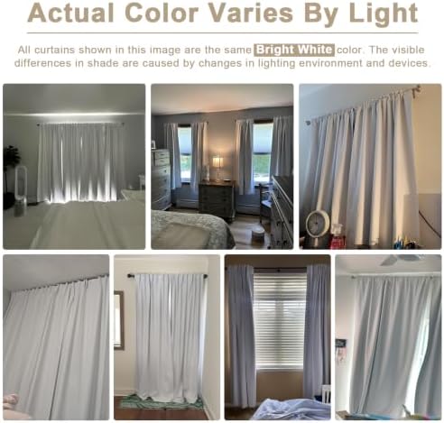Bright White Total Blackout Curtains for Bedroom 63 Inch Long - Image 5