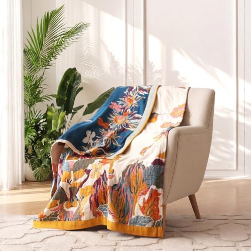 LUTBM Boho Throw Blanket for Couch 50"x60", 100% Cotton Fall Bed Blankets - Image 2