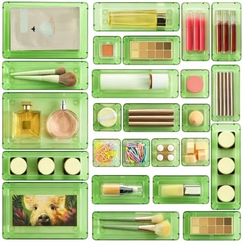 Vtopmart 25 Pack Plastic Drawer Organizers with Anti-slip Rubber Pads by Vtopmart