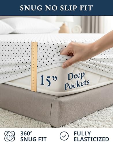 LANE LINEN 100% Organic Cotton Twin XL Sheets Set 3-Piece Pure Percale Bedsheets Bedding Breathable Fits Mattress Upto 15" Deep - Black Polka Dot - Image 7