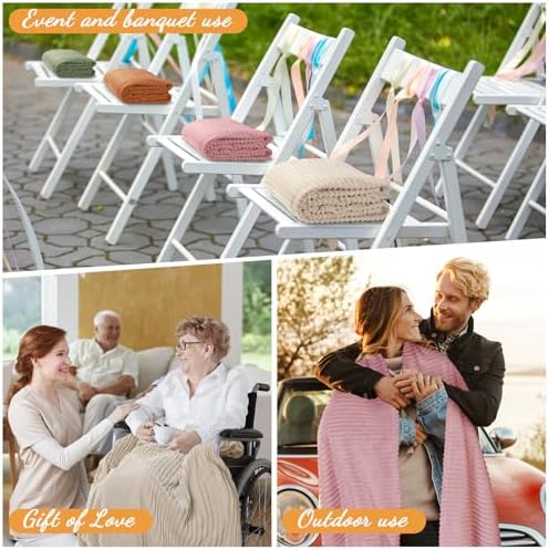 Buryeah 12 Pcs Flannel Blankets Bulk,Fall Outdoor Wedding, Multicolor - Image 5
