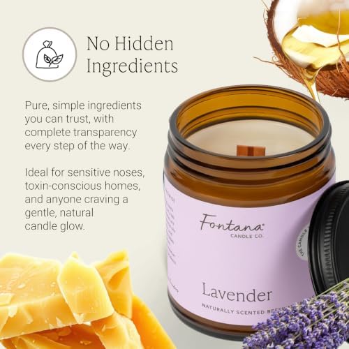 Fontana Candle Co Wood Wick Beeswax Candle, Lavender - Image 6