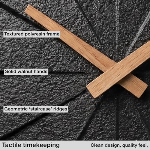 Driini Modern Wall Clock with No Numbers and Wooden Hands. Black,12.5 Inch - Image 6