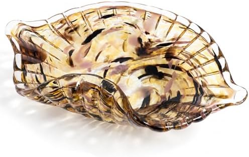 Hand Blown Glass Bowl Decorative Dish Fruit Bowl Home Decor by Unknown