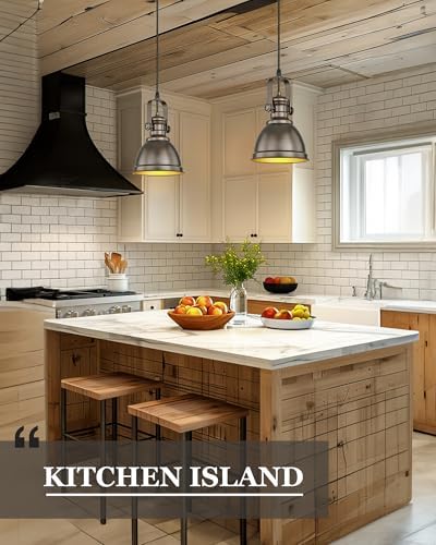 2-Pack Oil Rubbed Bronze Pendant Light Kitchen Island, Metal Shade - Image 6