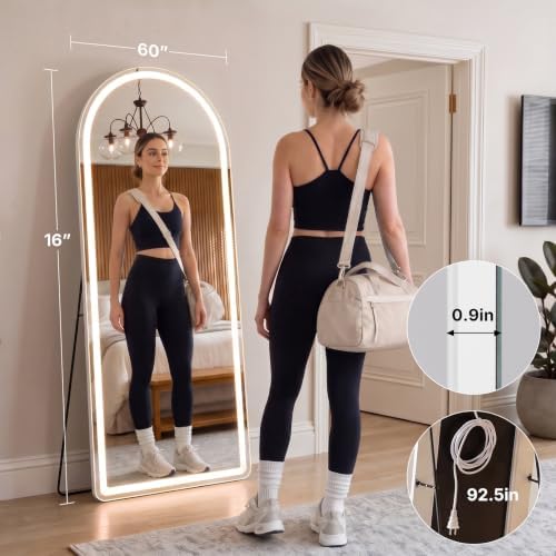 16"x60" Arched Full Length Mirror with Lights, Standing Mirror - Image 2
