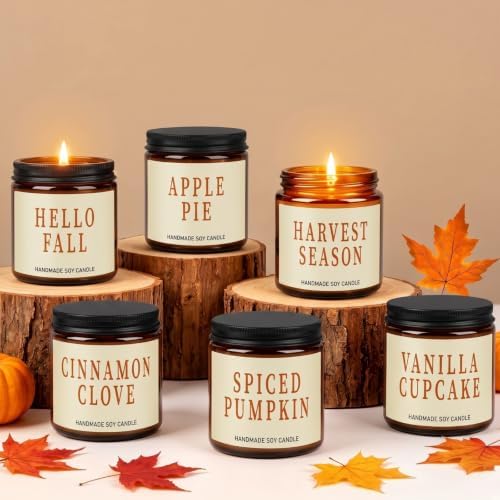 Landhoow 6 Pcs Fall Scented Candle Gifts Set for Women, Fall-Minimalist by Landhoow
