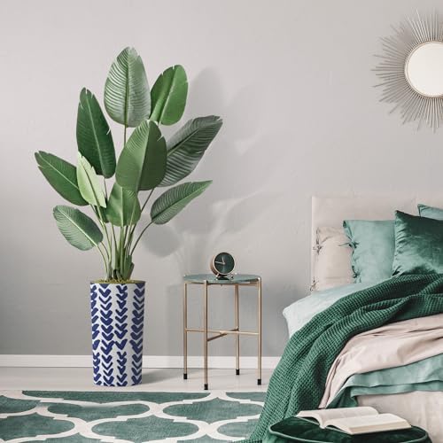 Artificial Tree in Modern Pattern Planter, Fake Bird of Paradise Silk Tree for Indoor and Outdoor Home Decoration - 67" Overall Tall (Plant Pot Plus Tree) - Image 5