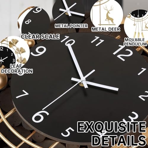 SIN&MI Large Wall Clocks for Living Room, Metal Wall Art Decoration,Silent Non Ticking,Battery Operated Oversized Round Modern Wall Clock for Bedroom,Farmhouse,Office Wall Decor/16 * 26Inch - Image 2