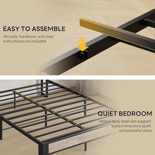 LIKIMIO Queen Bed Frame with Storage Headboard and Charging Station - Image 7