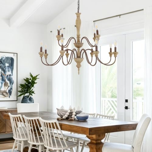 12-Light Large Farmhouse French Country Chandelier for Dining Room - Image 6