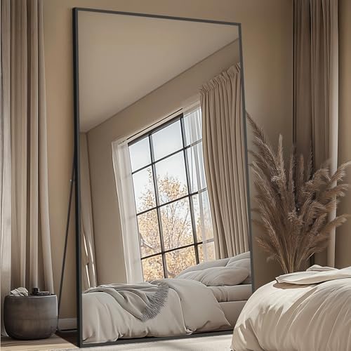 MELOMOIR 82"x44" Oversized Mirror Full Length, Floor Mirror for Gym, Black - Image 2
