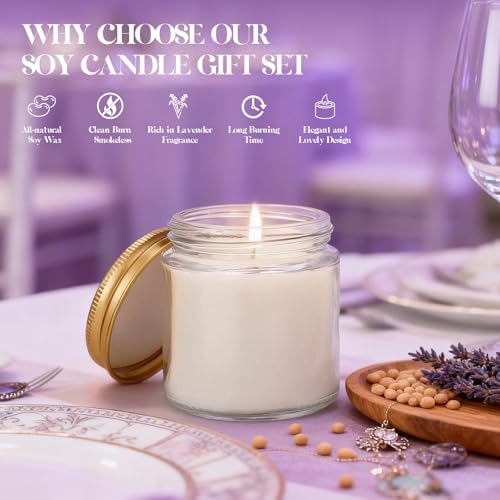 24 PCS 4oz White Soy Wax Candles, Lavender Scented Candle Gift Set, Bulk Wedding Party Favors for Birthday, Anniversary, Housewarming, Corporate Events | Relaxing Aromatherapy Home Decor. - Image 3