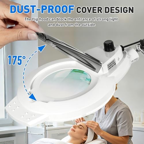 KIRKAS LED Magnifying Lamp with Clamp, 2,200 Lumens Dimmable 35in 12X - Image 7