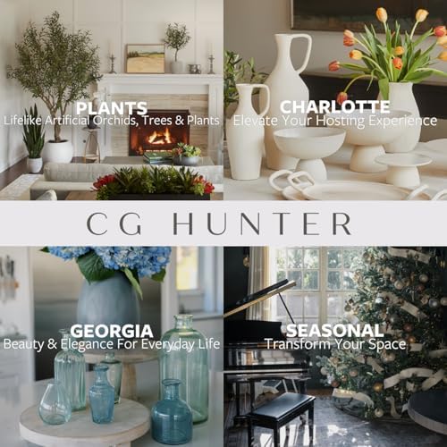 CG Hunter, Faux Pink Orchid Plant, 24 in, Grey, Home Decor - Image 7