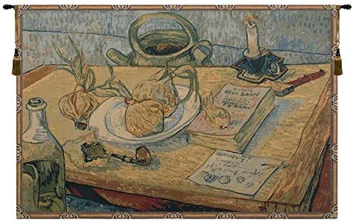 Vincent Van Gogh Garlic Still Life Vintage Tapestry Wall Hanging 38 x 53 in by CCharlotteHomeFurnishings