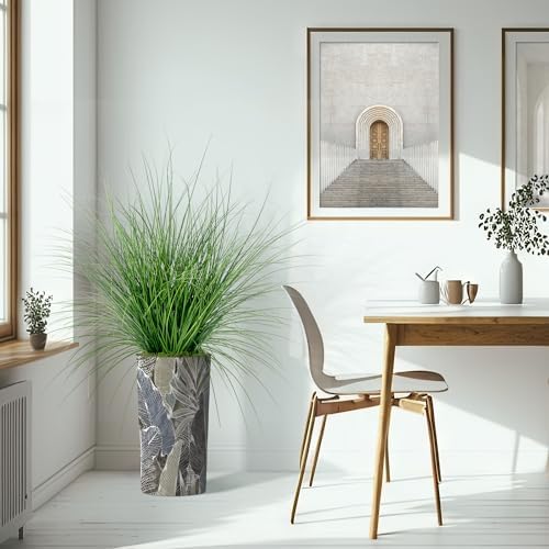 Artificial Tree in Modern Planter, Fake Onion Grass Silk Tree for Indoor and Outdoor Home Decoration - 55" Overall Tall (Plant Pot Plus Tree) - Image 6