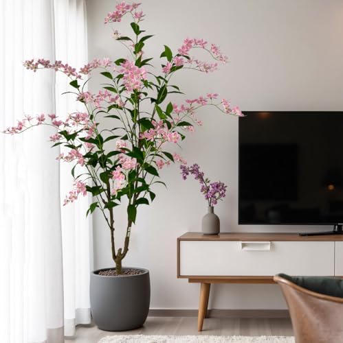 6ft Artificial Pink Jasmine Potted Tree - Image 3