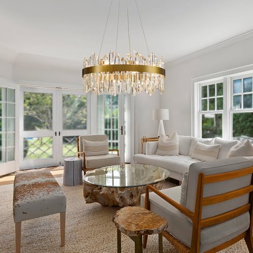 Gold Modern Oval Crystal Chandelier, 16-Lights Luxury Chandeliers Modern 2-Tiers K9 Crystal Chandelier Pendant, Light Fixture G9 Lights for Dining Living Room Entryway Kitchen Dia 23 inch - Image 7