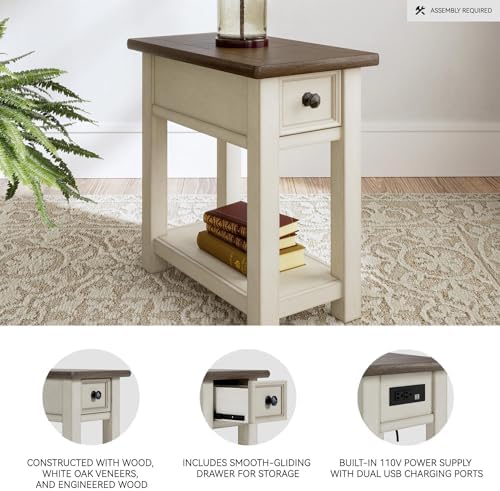 Signature Design by Ashley Bolanburg Narrow End Table, Charging Station - Image 4