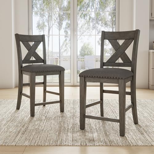 Signature Design by Ashley Caitbrook X-Back Bar Stools Set of 2, Gray - Image 2