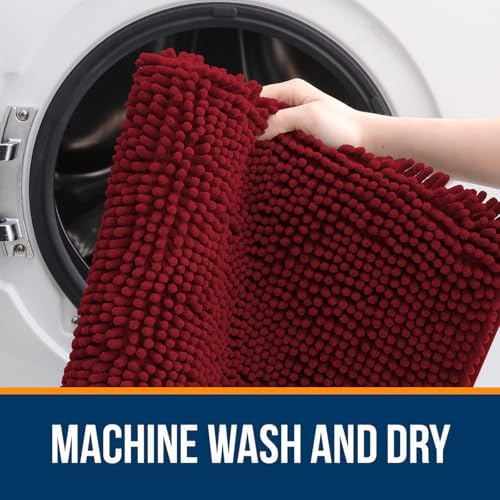 OLANLY Bathroom Runner Rugs 40x24, Extra Soft Absorbent Chenille Bath Rugs - Image 4