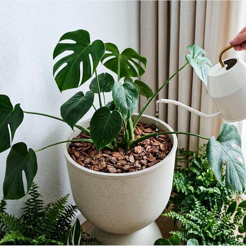 KOL 18 Inch Tall Planters, Beige Plastic Urn Planters, 2 Pack - Image 5
