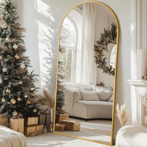 71"x28" Arched Full Length Mirror with Stand,Full Body Floor Mirror - Image 3