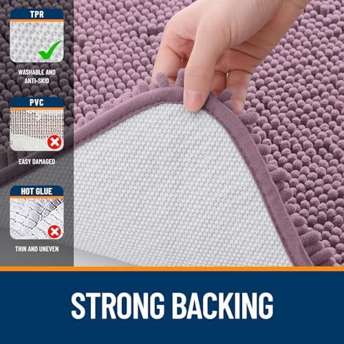 OLANLY Bathroom Runner Rugs 59x24, Extra Soft Absorbent Chenille Bath Rugs - Image 6