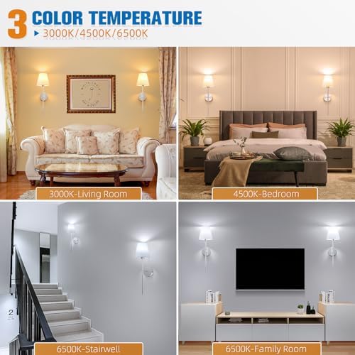 NIORSUN 19.9 inch Battery Operated Wall Sconce Set of 2,Brushed Nickel Rechargeable Wall Lights with 10400mAh Dimmable Detachable Bulbs and Remote,10 Colors Wireless Sconces for Bedroom Living Room - Image 4