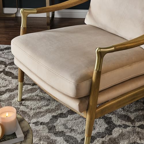 Modway Langford Stain-Resistant Performance Velvet Armchair – Mid Century Modern Velvet Chair with Wood Frame – Upholstered Accent Chair for Living Room or Bedroom - Image 5