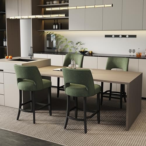 VKNOW Bar Stools Set of 4, 26" Upholstered Counter Height Bar Stools - Image 5