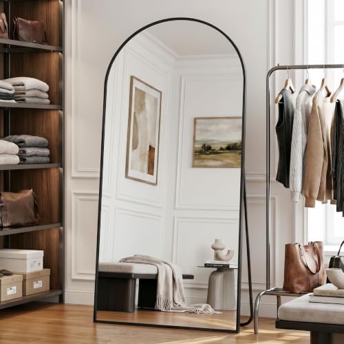 Full Length Mirror, 71" x 32" Arched Full Body Mirror Large Standing Floor Mirrors, Mirrors for Bedroom, Bathroom, Living Room Standing or Wall Leaning, Black - Image 4
