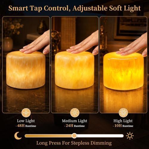 AOPO Natural Marble Cordless Touch Rechargeable Table Lamp Night Light - Image 6