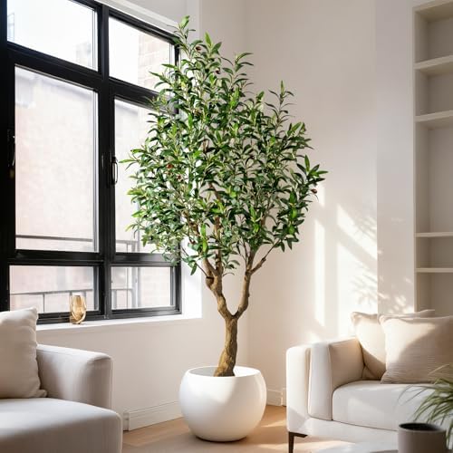 Erimda 6FT Faux Olive Tree with Tall Exquisite Planter Artificial Olive Tree Tall, Potted Fake Olive Plant with 1260 Real Touch Leaves, Indoor Outdoor Home Garden Office Decor - Image 5