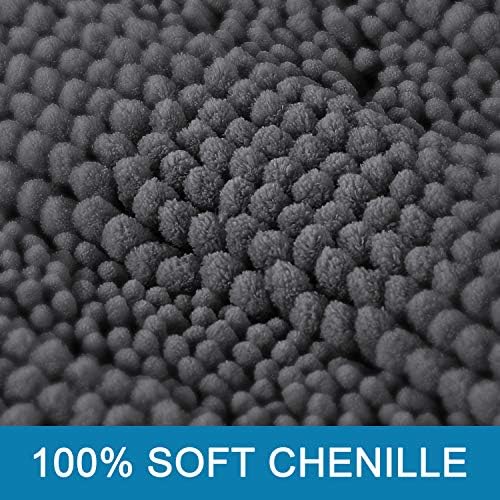 H.VERSAILTEX Bathroom Rugs Bath Mat Runner Rug Non Slip Kitchen Rug Extra Long Bath Rug Runners Oversized 59" x 20" Absorbent Washable Dry Fast Plush Area Rug for Bathroom/Bedroom - Grey - Image 3