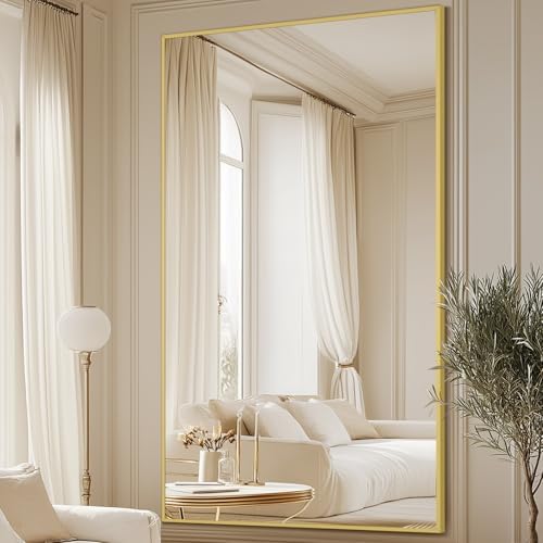 MELOMOIR 82"x44" Oversized Mirror Full Length, Gold Floor Mirror, 3-in-1 - Image 3