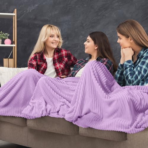 Buryeah 12 Pcs Flannel Blankets Bulk,Fall Outdoor Wedding, Lavender Purple - Image 4